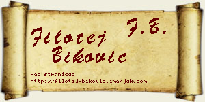 Filotej Biković vizit kartica